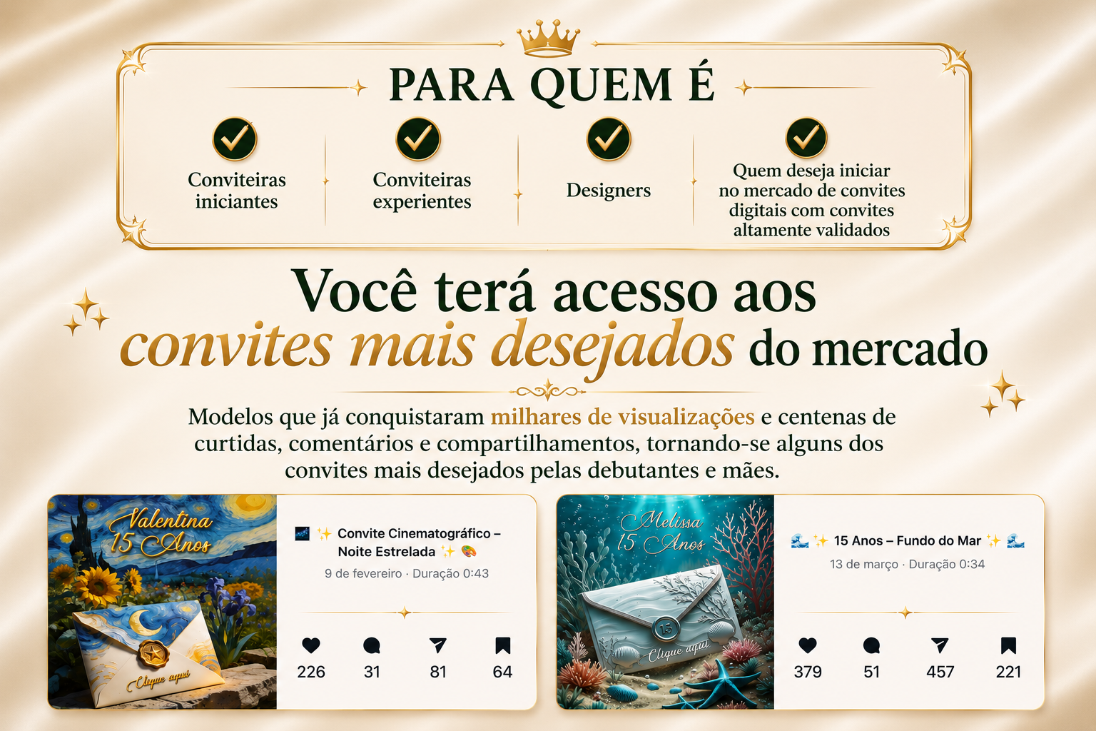 Para conviteiras iniciantes, experientes, designers e quem deseja começar no mercado