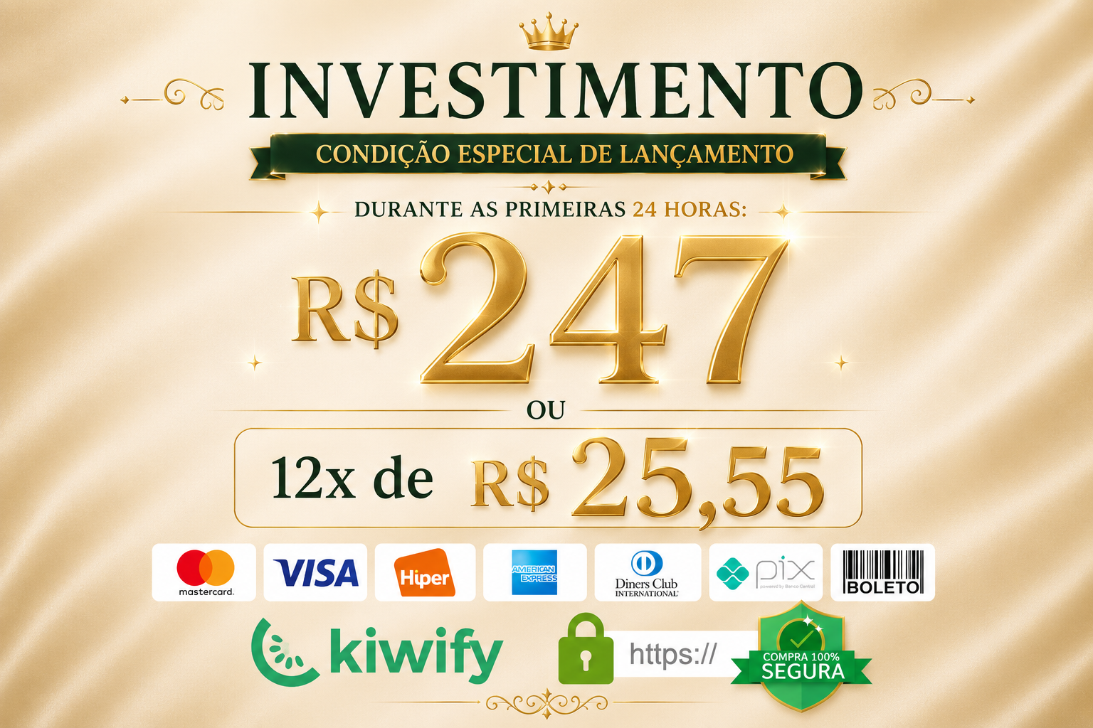 Condição de lançamento: R$ 247 ou 12 vezes de R$ 25,55